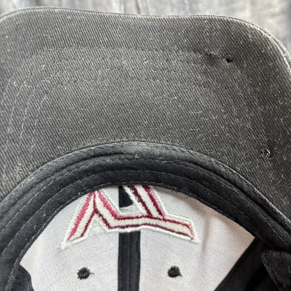 Vintage Virginia Tech Cap Black Hat 3D Embroidered Cotton Strapback‎ Distressed